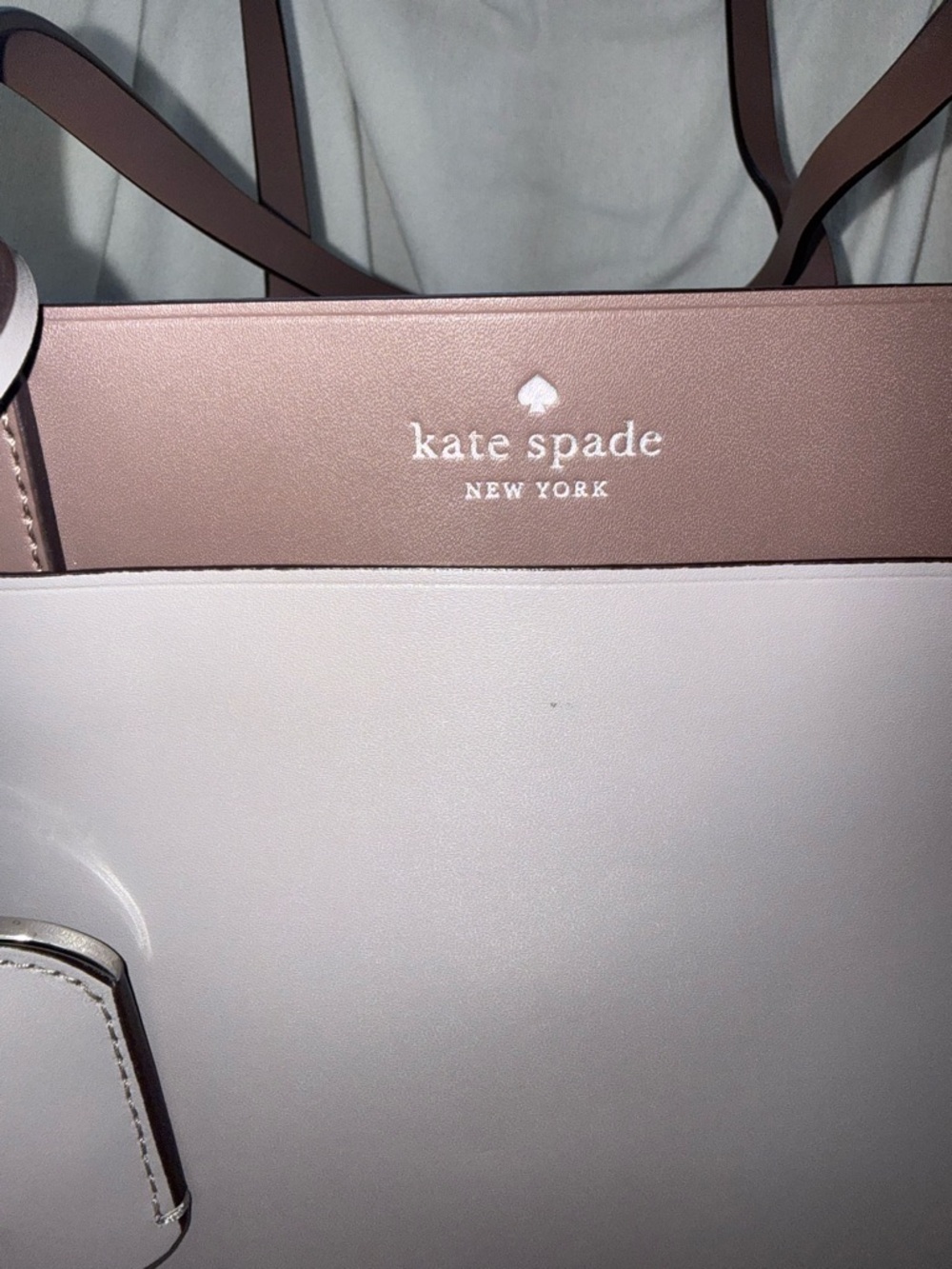 kate spade Two-Tone Taupe and Brown Leather Tote - Picture 3 of 10